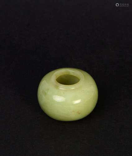A CHINESE YELLOW JADE BRUSH WASHER, 19TH CENTURY, QING DYNAS...