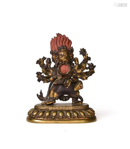 A GILT-BRONZE FIGURE OF HAYAGRIVA, BUDDHA, QIANLONG SIX CHAR...