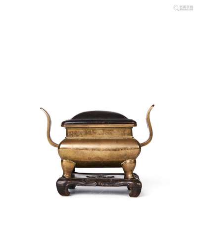 A CHINESE GILT BRONZE CENSER, XUANDE MARK 17TH CENTURY