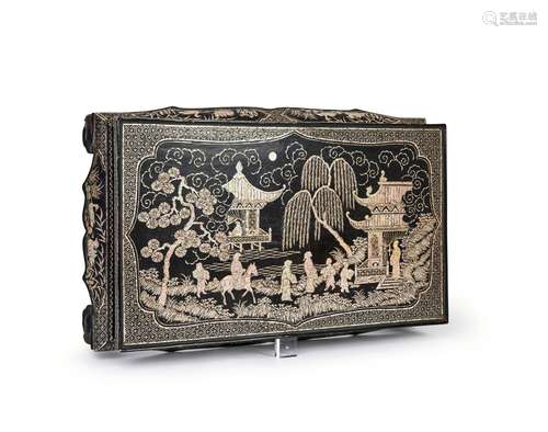 A CHINESE MOTHER OF PEARL INLAY LACQUE WOODEN STAND, KANGXI ...