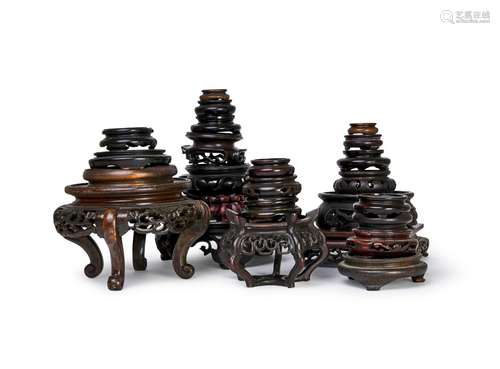 AN ASSORTMENT OF CHINESE WOODEN STANDS, QING DYNASTY (1644-1...