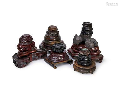 AN ASSORTMENT OF CHINESE WOODEN STANDS, QING DYNASTY (1644-1...