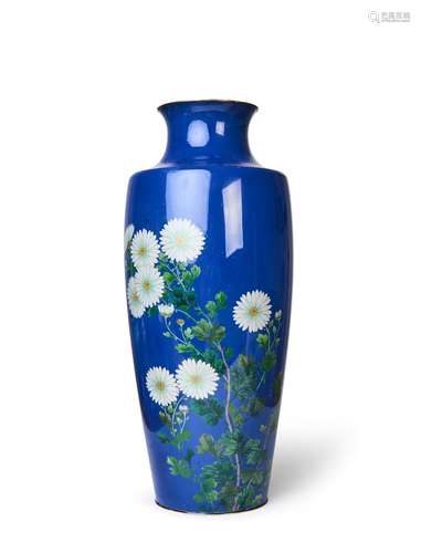 A LARGE JAPANESE CLOISONNE ENAMEL VASE, MEIJI PERIOD (1868-1...