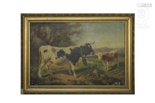 José Maria Brel y Giral (1841 – 1894) "Cows"