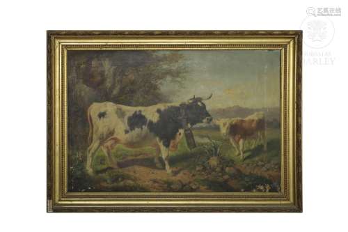 José Maria Brel y Giral (1841 – 1894) "Cows"