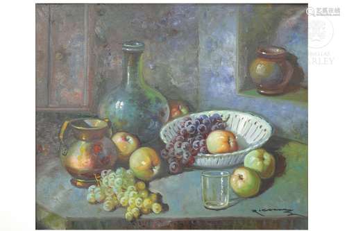 20th century painting "Still life with fruit"