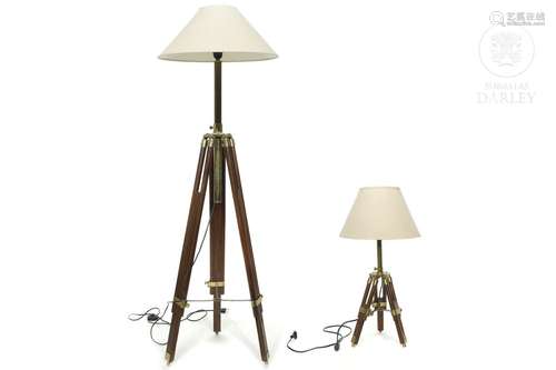 Two tripods with lamps, 20th century