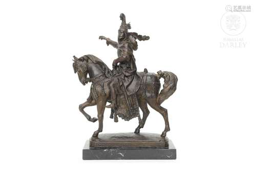 Bronze sculpture "King James", signed V. Valmitjan...