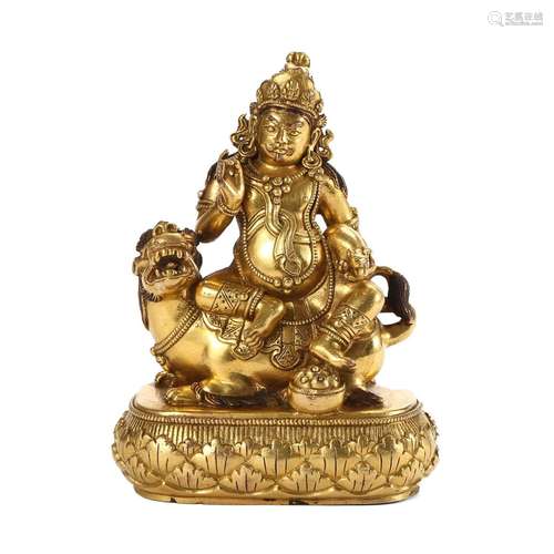 A GILT-BRONZE BUDDHA FIGURE