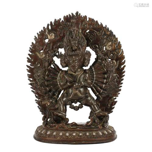 A BRONZE FIGURE OF YAMANTAKA