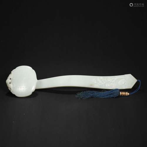 A WHITE JADE RUYI SCEPTRE