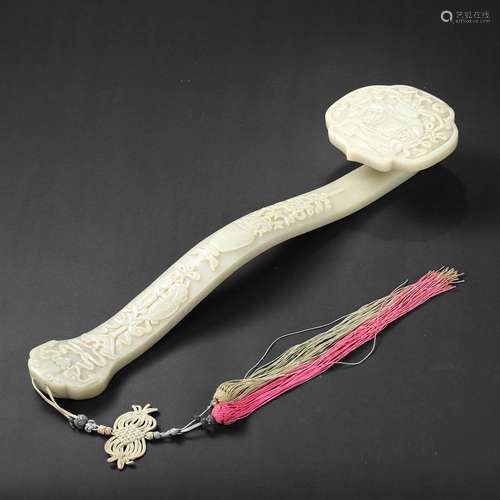 A WHITE JADE RUYI SCEPTRE