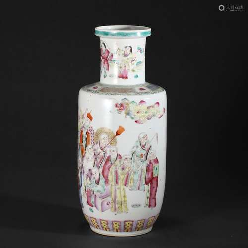 A FAMILLE-ROSE 'FIGURES' VASE