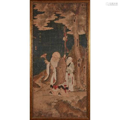 ATTRIBUTED TO GU JIANLONG (1606-AFTER 1687) LARGE INK PAINTI...