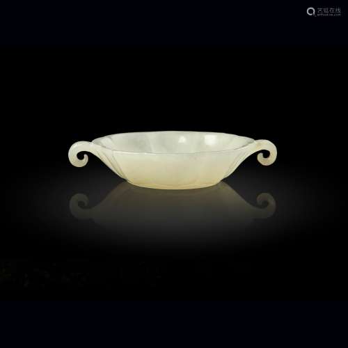MUGHAL-STYLE WHITE JADE HANDLED BRUSH LICK QING DYNASTY, 19T...