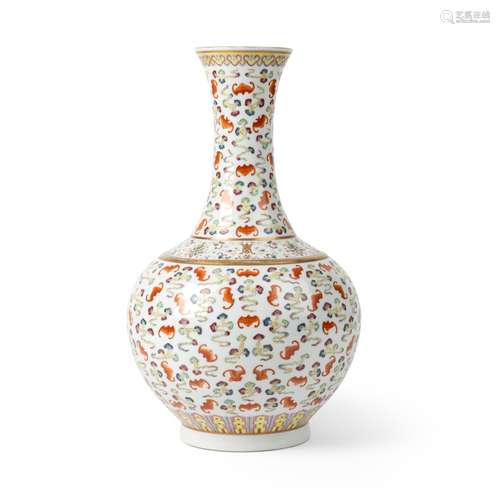 FAMILLE ROSE 'BATS' BOTTLE VASE GUANGXU MARK AND POSSIBLY OF...