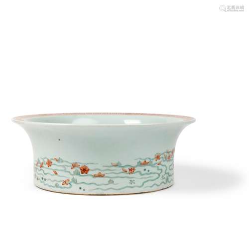 IRON-RED-DECORATED WITH GREEN-ENAMELLED BASIN QING DYNASTY, ...