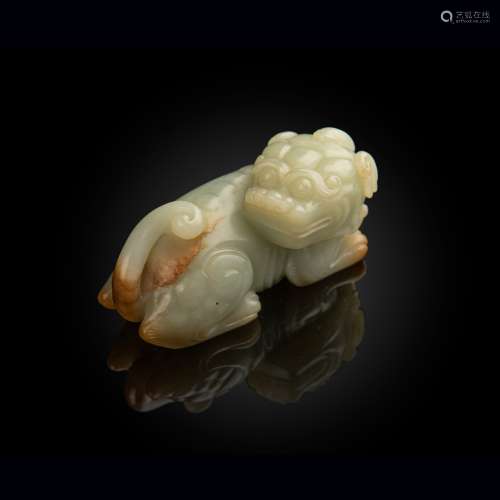 PALE CELADON CARVING OF 'QILIN' QING DYNASTY, 18TH-19TH CENT...