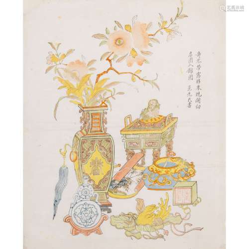 RARE GROUP OF FOUR WOODBLOCK PRINTS BY DING LIANGXIAN (ACTIV...