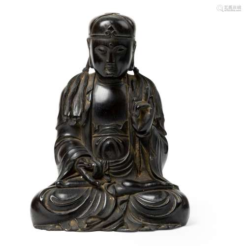 ZITAN FIGURE OF SEATED BODHISATTVA MING TO QING DYNASTY, 17T...