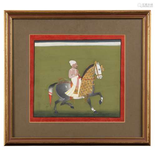 RULER ON HORSEBACK MEWAR, INDIA, 19TH CENTURY