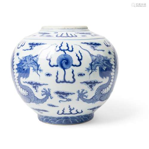 BLUE AND WHITE 'DRAGON' JAR QING DYNASTY, GUANGXU MARK AND O...