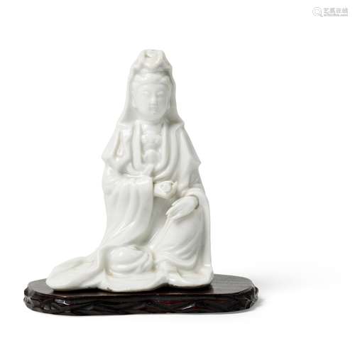 BLANC-DE-CHINE FIGURE OF SEATED GUANYIN QING DYNASTY, KANGXI...