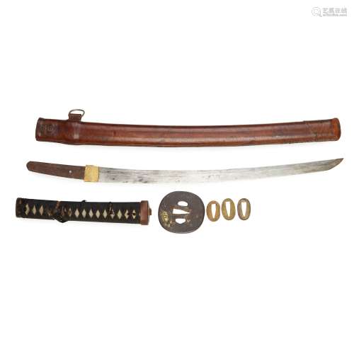 WAKIZASHI (COMPANION SWORD) WITH KOSHIRA-E (MOUNTING) SWORD ...