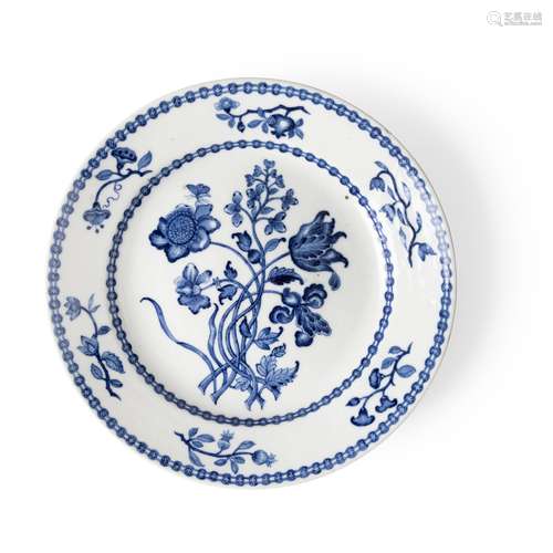 BLUE AND WHITE 'FLOWER BOUQUET' PLATE QING DYNASTY, QIANLONG...