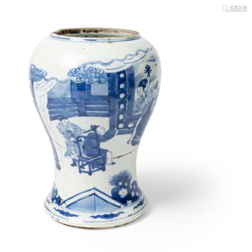 BLUE AND WHITE VASE QING DYNASTY, KANGXI PERIOD