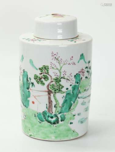 Chinese 18/19 C Famille Rose Porcelain Tea Jar
