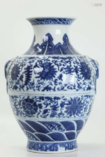 Chinese Blue & White Porcelain Ming-Style Vase