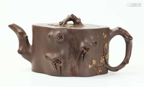 Ye Mao Cong: Chinese Yixing Prunus Section Teapot