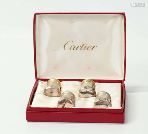 2 Sets Boxed Cartier Sterling Salt & Pepper