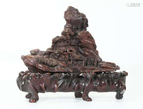 Chinese Chen Xiang Wood Carving; 151G