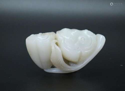 Chinese White Jade Double Seed Pod Toggle