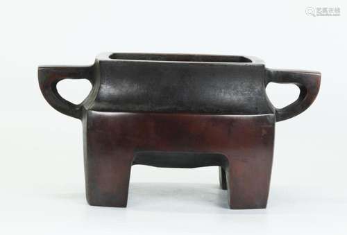 Chinese Cast Bronze Incense Burner on 4 Legs