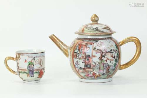 Chinese 18 C Famille Rose Enamel Porcelain Teapot