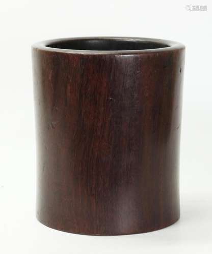 Chinese Dark Hard Wood Brush Pot