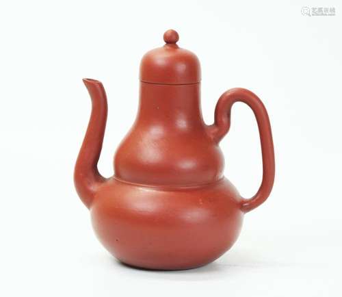 Chinese 19th C Double Gourd Yixing Teapot