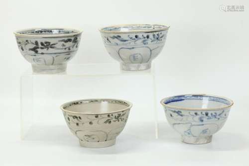 4 Hoi An Hoard 15th C Vietnamese Porcelain Bowls