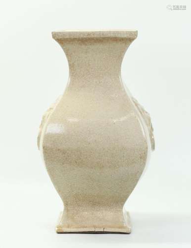 Chinese 17th/18th C Crackle Porcelain 4 Sided Vase