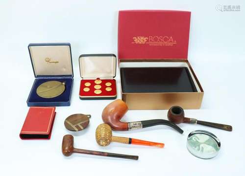 10 Gentleman's Vintage Accessories, 4 Pipes, Etc