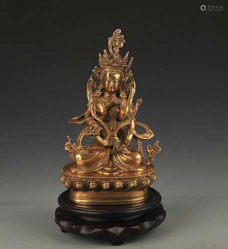 TIBETAN BUDDHISM BRONZE MANDKESVARA STATUE