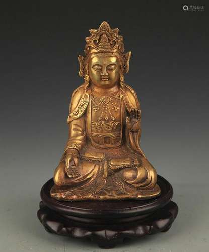 A FINE BRONZE ARYA-AVALOKITESVARA BUDDHA STATUE