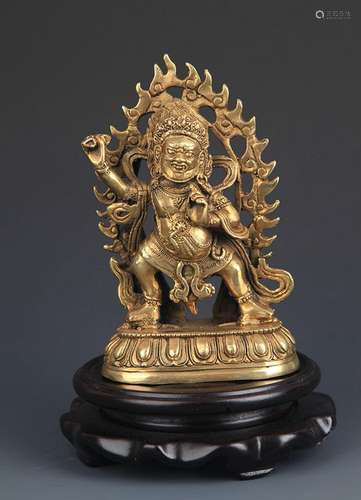 FINE BRONZE TIBETAN YAMANTAKA STATUE