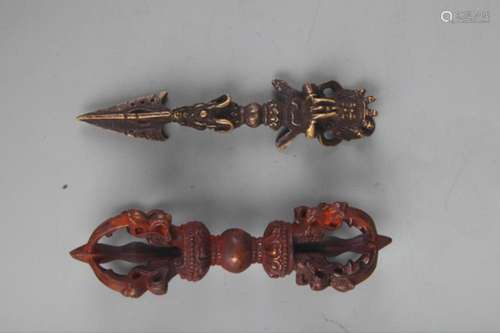 SET OF TIBETAN BUDDHISM VAJRA AND INSTRUMENTS