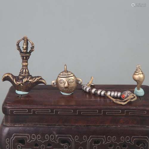 SET OF TIBETAN BUDDHISM VAJRA AND INSTRUMENTS