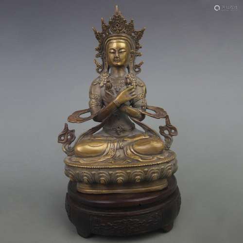 A FINE BRONZE VAJRASATTVA STATUE