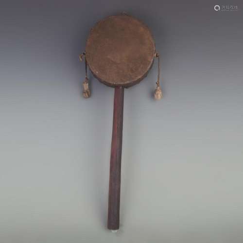AN OLD CHINESE RATTLE DRUM